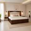 Reva Solid Wood Compact King Bed Box Storage Provincial Teak Finish Mattress 72 x 72 Inches