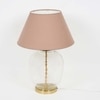 Secret Glass & Metal Large Table Lamp With Beige Cotton Shade