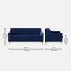 Fame  Velvet 3 Seater Sofa in Navy Blue Colour