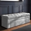 Edin Velvet 2 Seater Upholstered Bench with Storage Grey Colour