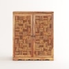 Calipo Sheesham Wood Bar Cabinet in Teak Finish