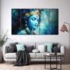 The Castle Decor Krishna Ji Wall Painting Wooden Framed 27x48 Inch (Style 33)