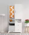 Hexa Red Wooden Dressing Table in Frosty White Colour