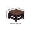 Kumkum Sheesham Wood Foot Stool in Dark Walnut Finish with Jute Brown Cushion