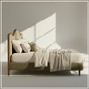 Solara Wave Luxe Queen Size Bed in velvet With Oak wood Frame & Hydraulic Storage