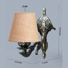 Devansh Metal Electric Wall Light in Antique Gold Colour with Beige Shade Count of 1 Light