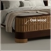 Heritage Cane Upholstered King Size Bed in Linen With Oak wood Frame