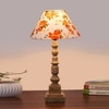Devansh Multicolor Cotton Table Lamp With  Wood Natural Base (10X10X21 Inches)-39