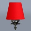 Devansh Metal Electric Wall Light in Antique Gold Colour with Red Shade Count of 1 Light