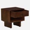 Elvara Solid Wood Bedside Table in Tobacco Finish