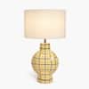 Amalfi Handicrafted Table Lamp in Yellow and blue checks Colour