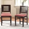 Rosslyn Sheesham Wood Set of 2 Dining Chairs in Mahogany Finish & Coral Pink Velvet Cushion Seat