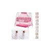 Ares Stainless Steel Baby Cradle with Mosquito Net  - Pink