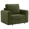 Baruna 1 Seater Velvet Pull Out Sofa Cum Bed with Storage In Green Color