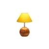 Yellow cotton with Natural Wood Table Lamp