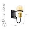 Minimal Black Metal Wall Light