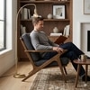 Scandinavian Aston One Seater Sofa Brown Walnut Finish