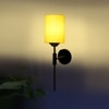 Devansh Metal Electric Wall Light in Black Colour with Yellow Shade Count of 1 Light