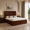 Sahaj Solid Wood Comfort Queen Bed Hydraulic Storage Provincial Teak Finish Mattress 60 x 78 Inches
