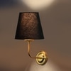 Devansh Metal Electric Wall Light in Gold Colour with Black Shade Count of 1 Light