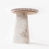 Dahlia Marble Side Table in Beige Colour