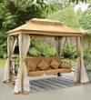 Fribourg Garden Gazebo Swing Cum Bed In Beige Finish