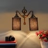 Devansh Metal Electric Wall Light in Black Colour with Black Shade Count of 2 Lights