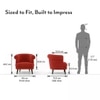 Bardot Fabric Lounge Chair in Tuscan Red Velvet Colour