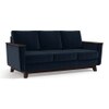Corby Luxe 3 Seater Fabric Sofa in Sea Port Blue Velvet Colour