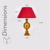 Faris Metal Table Lamp With Maroon Cotton Shade
