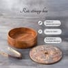 Allure Mango Wood Roti Box With Tong Grey