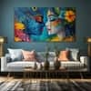The Castle Decor Radha Krishna Wall Painting Wooden Framed 27x48 Inch (Style 9)
