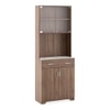 Hubert 4 Door Tall Display Cabinet in Classic Walnut Finish
