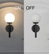 Divina Single Light Wall Fitting In Black  Finish With Opal Frosted White Glass