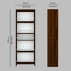 5 Open Shelves In Highland Pine Finish With Free Standing Tall Units.