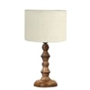 Devansh White Jute Table Lamp With  Wood Natural Base (7X7X15.5 Inches)-10