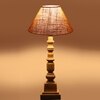 Devansh Beige Jute Table Lamp With  Wood Natural Base(10X10X21 Inches)-34