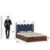 Heritage Sheesham Wood King Size Bed With Hydraulic Storage in Provincial Teak Finish