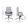 Polar High Back Leatherette Office Chair In Grey Colour