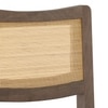 Weber Solid Wood and Cane Bar Chair (Danish Walnut Finish, Nappa Tan Leatherette Colour)