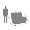Lebowski Fabric Two Seater Recliner in Carbon Grey Colour