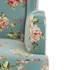 Genoa Wing Chair In Dusty Teal Glamour Colour