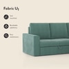 Kowloon Sectional 3 Seater Pull Out  Sofa Cum Bed with Storage in Dusty Turquiose Velvet Colour