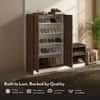 Alex 21 Pair Shoe Cabinet in Classic Walnut Finish
