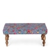 Bestone Sheesham Wood Mid Century 2+1+1 Seater Bench Set With 2 Stools In Grey Brid Print Kantha