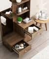 Hexa Red Wooden Dressing Table in Flower Wenge Colour