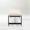 The Harper Long Metal Bench in White Finish