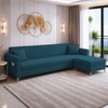Daraco Velvet L shape 5 Seater Sofa in T Blue Color