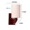 Devansh Solid Wood Electric Wall Light in White Colour with White Shade Count of 1 Light
