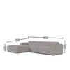 Sophisticated Wood Right Aligned 3-Seater With Upholstery Non Storage Sofa In Grey Colour